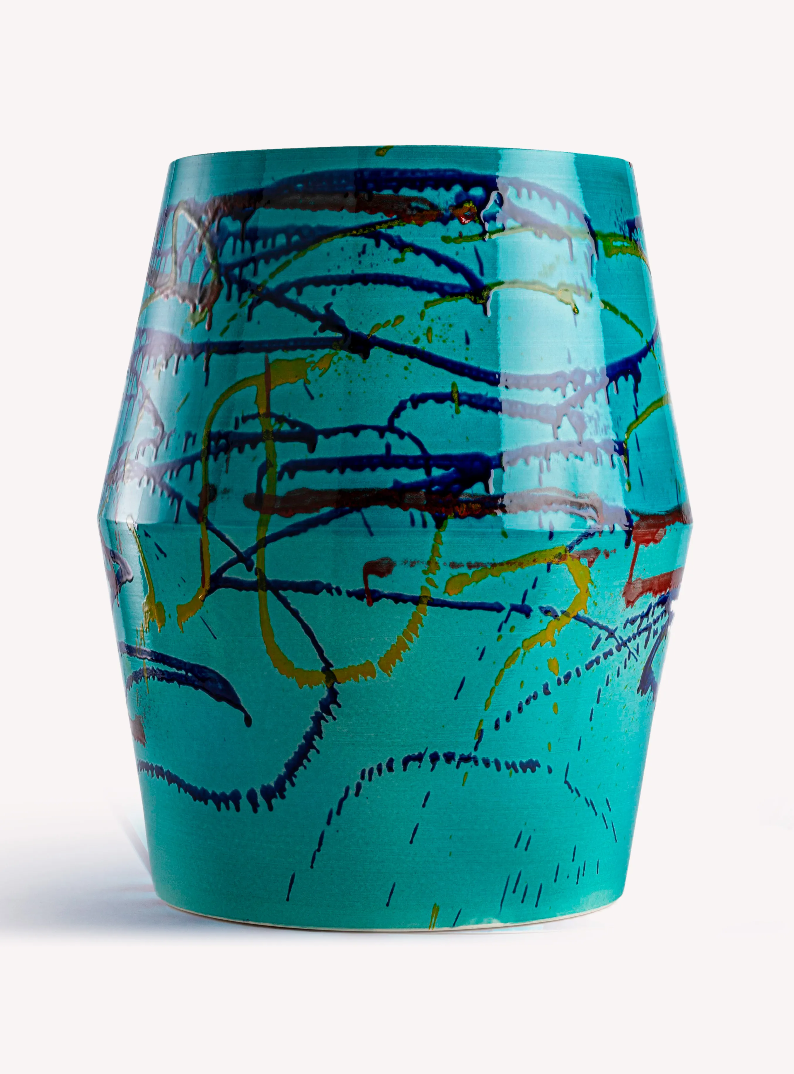 Large Dripping Art Side Table